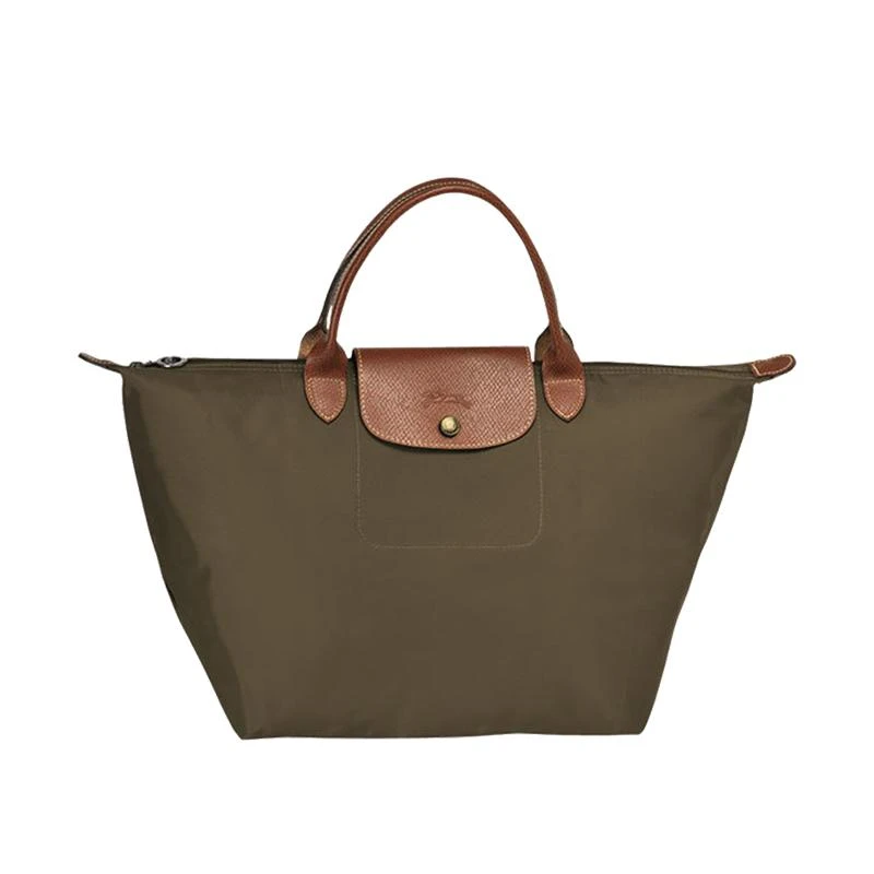 商品[国内直发] Longchamp|珑骧 LONGCHAMP 奢侈品 女士LE PLIAGE系列中号卡其色织物短柄可折叠手提包旅行袋饺子包1623 089 A23,价格¥509,第1张图片