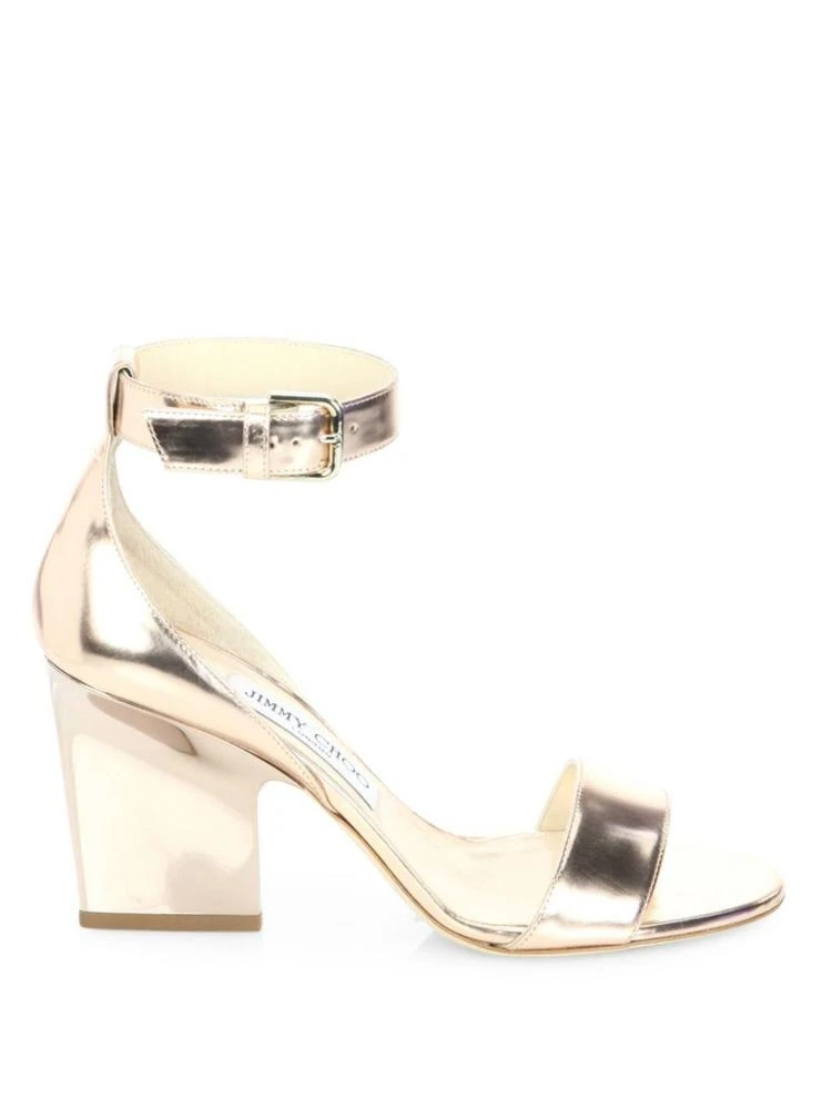 商品Jimmy Choo|Edina Metallic Leather Ankle-Strap Sandals,价格¥2277,第5张图片详细描述