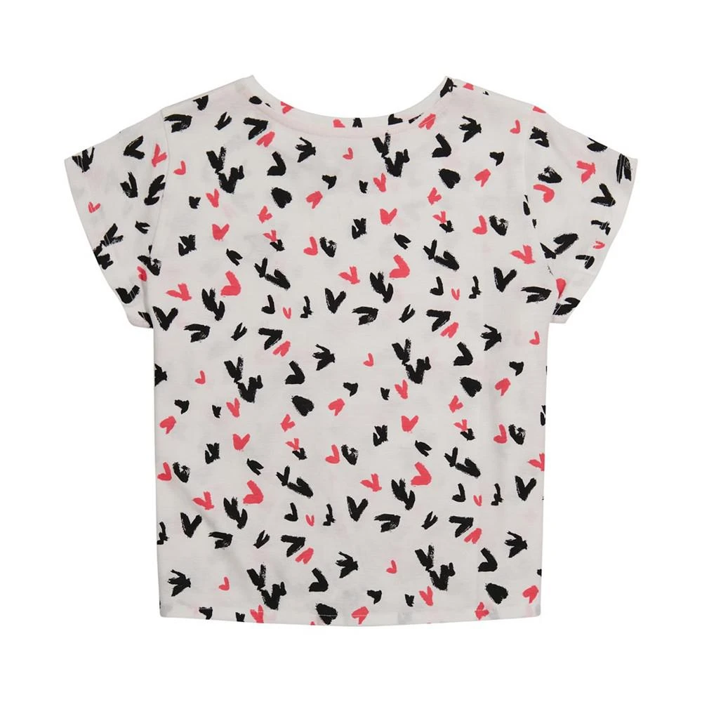 商品Calvin Klein|Big Girls Painted Hearts Twist-Tie Hem T-shirt,价格¥198,第2张图片详细描述