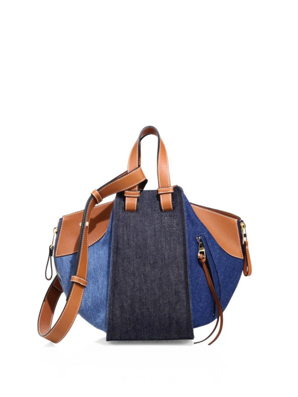 商品Loewe|Loewe - Hammock Small Denim and Leather Hobo Bag,价格¥7304,第4张图片详细描述