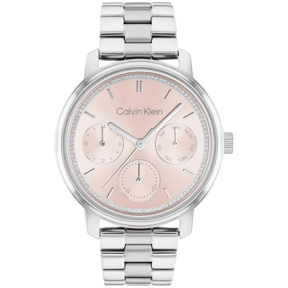 商品Calvin Klein|Women's Silver-Tone Stainless Steel Bracelet Watch 38mm,价格¥1426,第1张图片