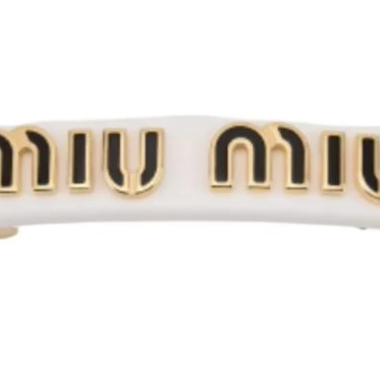 商品[国内直发] Miu Miu|缪缪 字母徽标 玻璃 金属 发夹 女款 红色/黑色/白色,价格¥2659,第9张图片详细描述