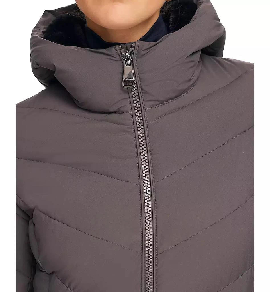 商品Calvin Klein|Women's Stretch Hooded Maxi Puffer Coat,价格¥942,第5张图片详细描述