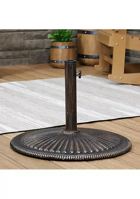 商品Sunnydaze Decor|Decor 22 In Ridged Cast Iron Round Patio Umbrella Base   Bronze,价格¥1342,第1张图片