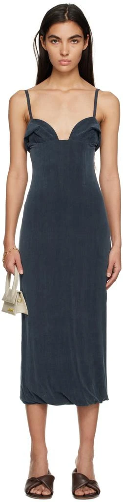 商品Jacquemus|Navy Le Raphia 'La Robe Praia' Midi Dress,价格¥2442,第1张图片