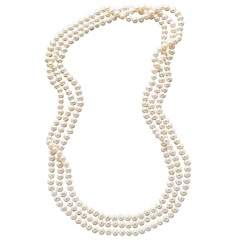 商品Macy's|100" Cultured Freshwater Pearl Endless Strand Necklace (7-8mm),价格¥3752,第1张图片