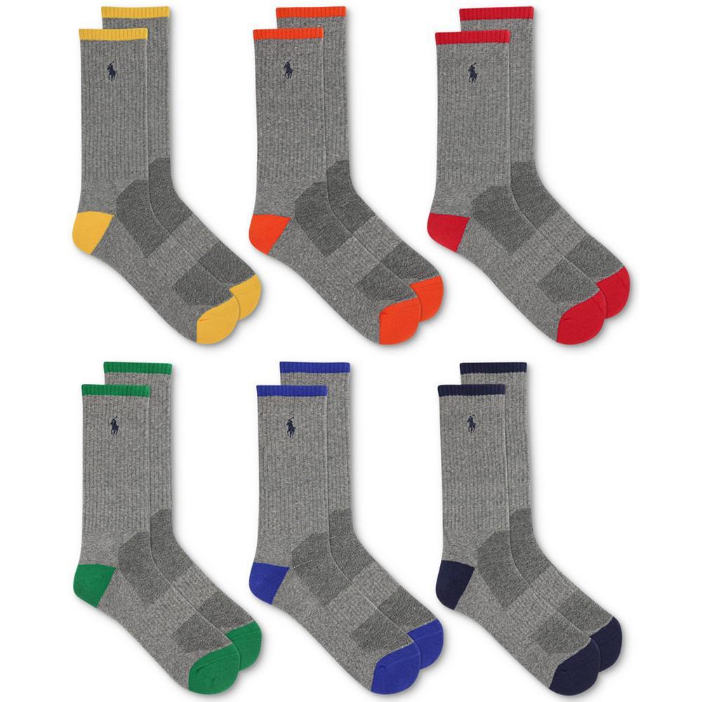 商品Ralph Lauren|Men's 6-Pk. Performance Tipped Crew Socks,价格¥214,第1张图片