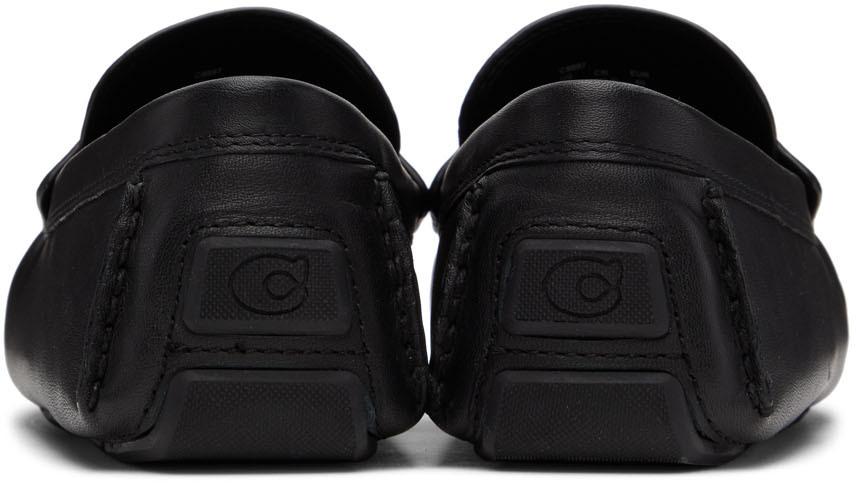 Black Leather Coin Loafers商品第2张图片规格展示