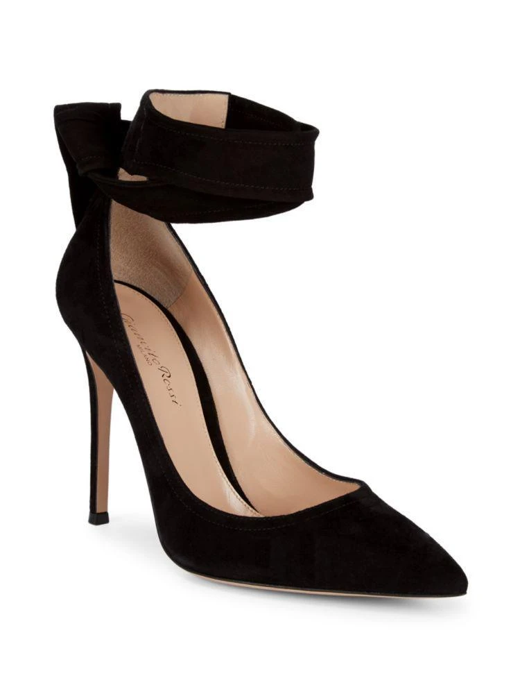 商品Gianvito Rossi|Suede Ankle Wrap Pumps,价格¥2365,第1张图片