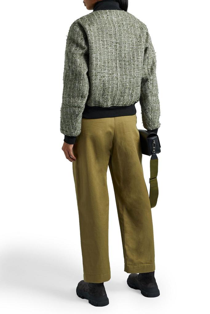 Manston metallic herringbone wool-blend tweed bomber jacket商品第3张图片规格展示
