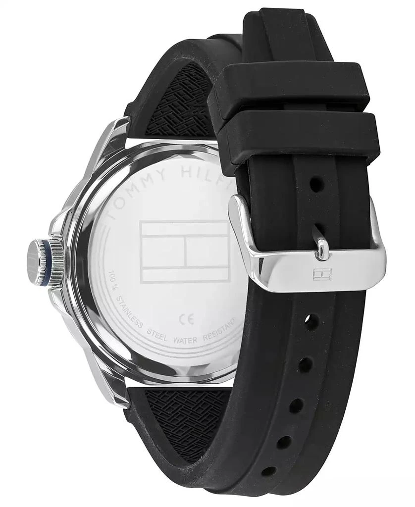 商品Tommy Hilfiger|Men's Black Silicone Strap Watch 44mm, Created for Macy's,价格¥361,第4张图片详细描述