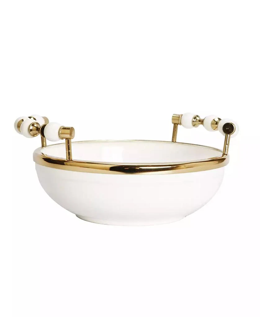 商品Classic Touch|Round Bowl with Beaded Design Handles, 11" x 2",价格¥436,第1张图片
