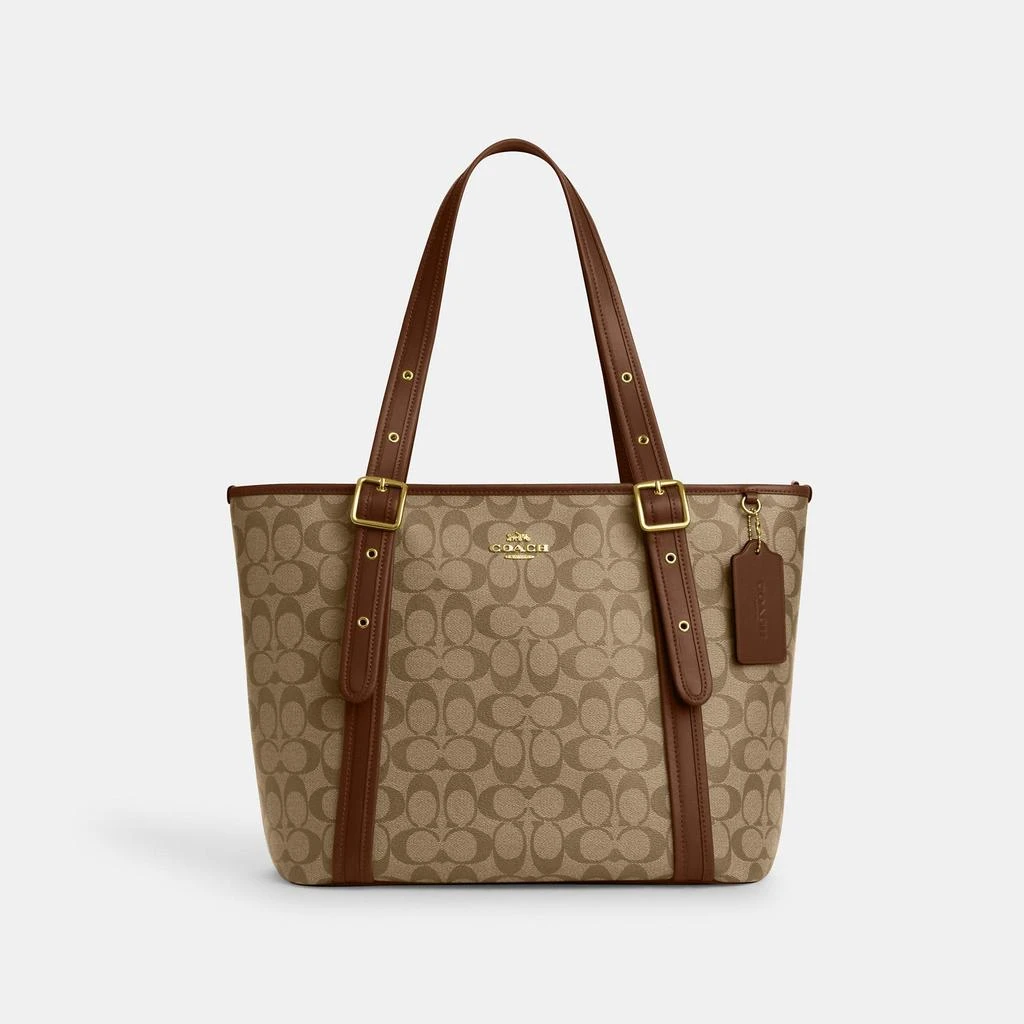 商品Coach|Coach Outlet Ashton Tote In Signature Canvas,价格¥1584,第1张图片