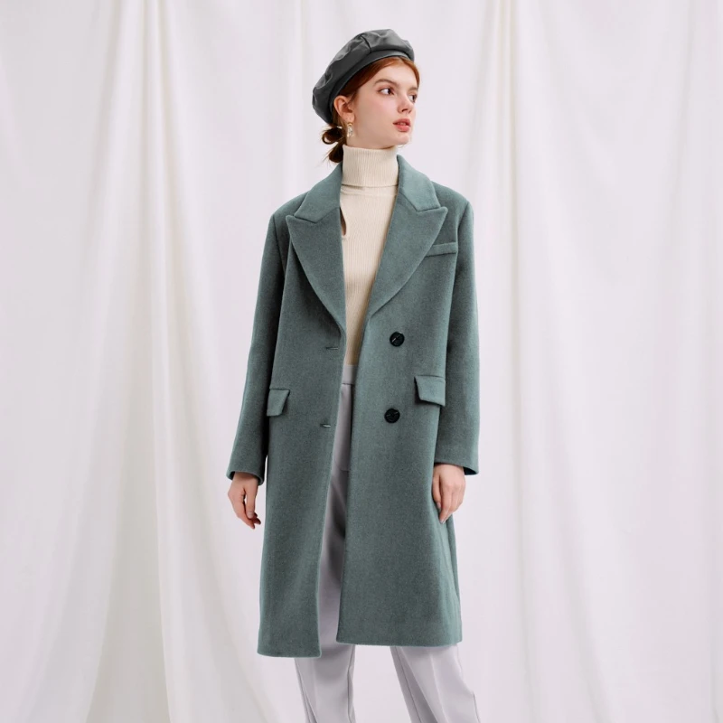 商品[国内直发] Petite Studio NYC|Freya Wool Coat - Dusk | Freya羊毛大衣 - 深绿色,价格¥470,第1张图片