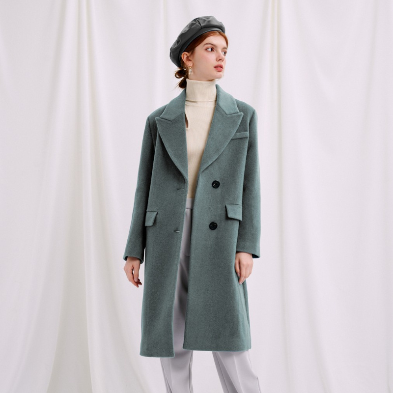商品[国内直发] Petite Studio NYC|Freya Wool Coat - Dusk | Freya羊毛大衣 - 深绿色,价格¥1180,第1张图片