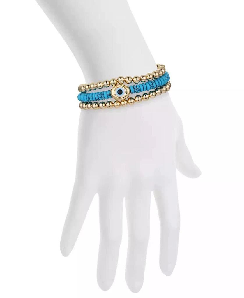 商品Unwritten|Turquoise Evil Eye and Beaded Stretch Bracelet Set,价格¥482,第3张图片详细描述