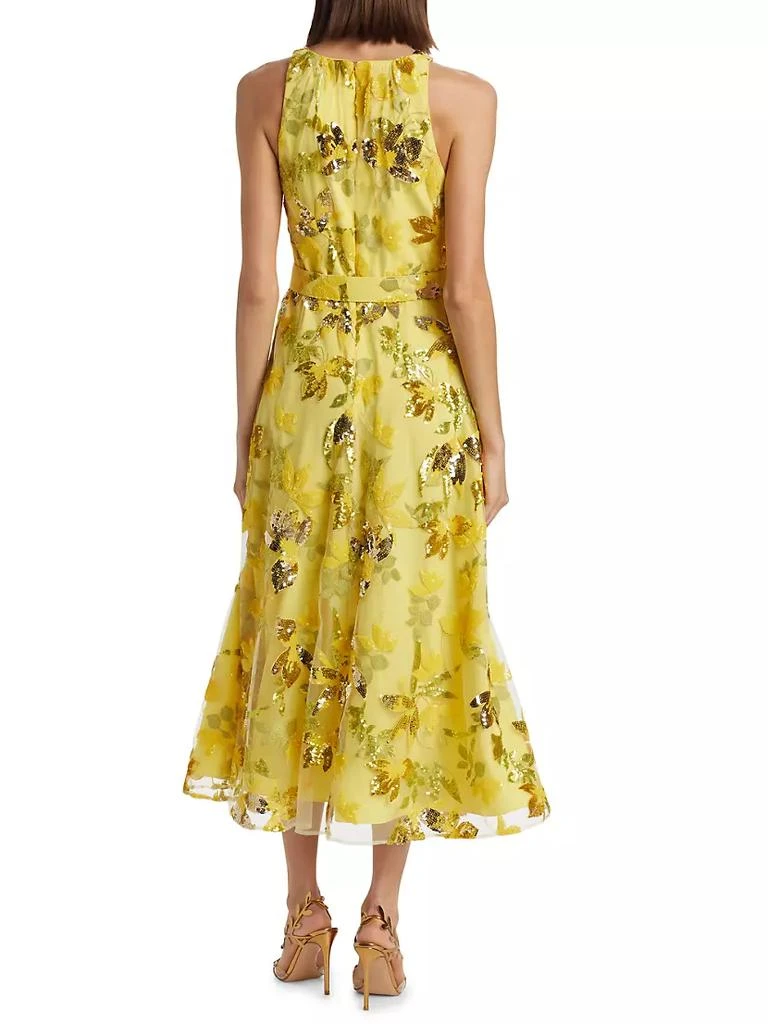 商品Badgley Mischka|Floral Sequin Belted Cocktail Dress,价格¥4464,第5张图片详细描述