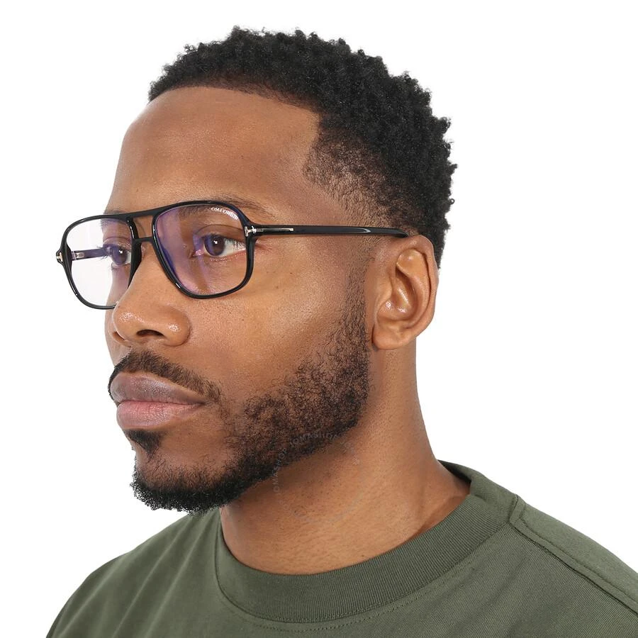 商品Tom Ford|Blue Light Block Navigator Men's Eyeglasses FT5737-B 001 56,价格¥1253,第2张图片详细描述