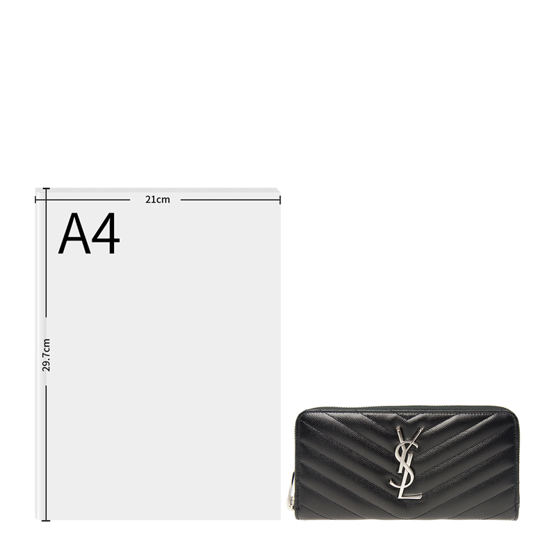 YSL 圣罗兰 女士黑色牛皮长款钱包 358094-BOW02-1000商品第2张图片规格展示