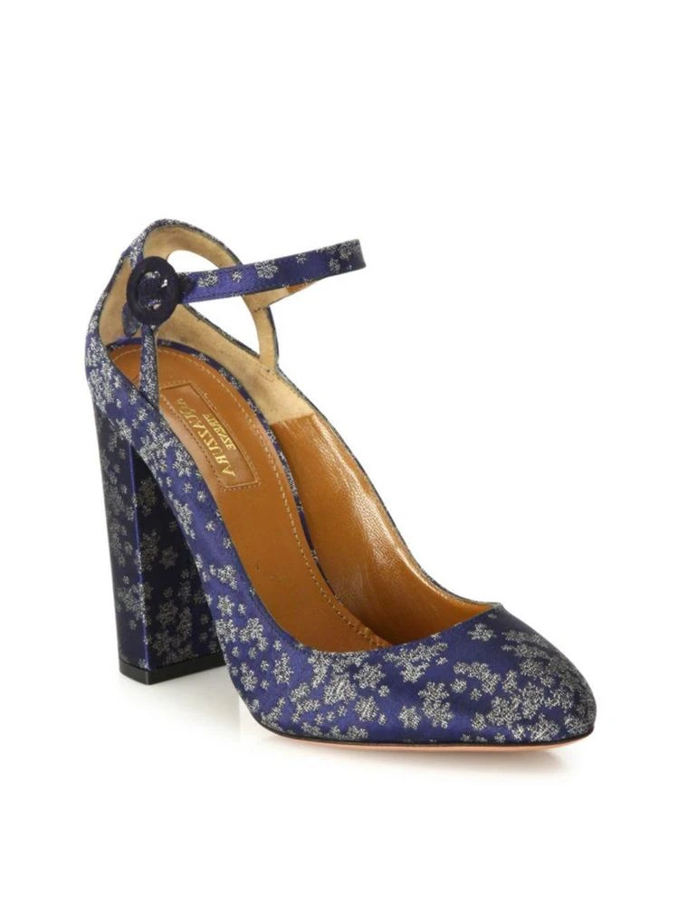 商品Aquazzura|Sweet Thing Stardust-Print Block Heel Pumps,价格¥2173,第1张图片