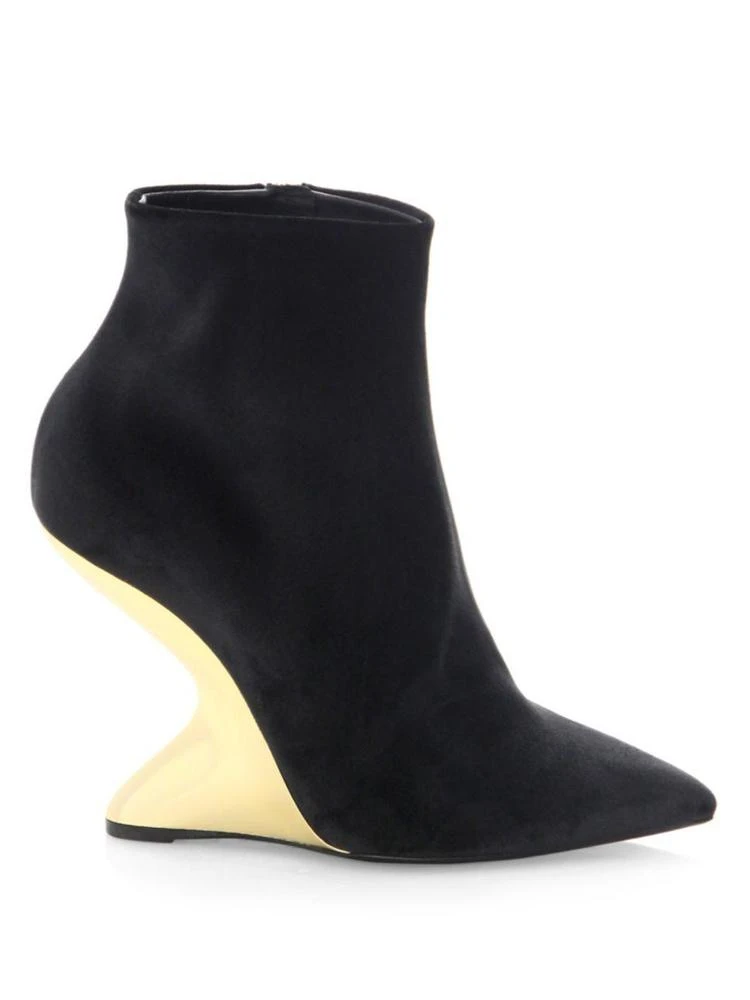 商品Salvatore Ferragamo|Point Toe Velvet Booties,价格¥3267,第5张图片详细描述