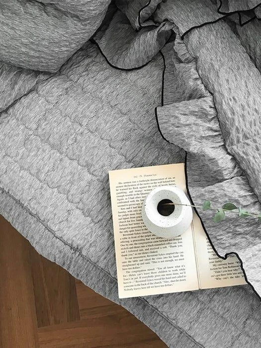 商品SHAREROOM|Ripple Frill Comforter Bedding_Charcoal (S/Q/K),价格¥1654,第3张图片详细描述
