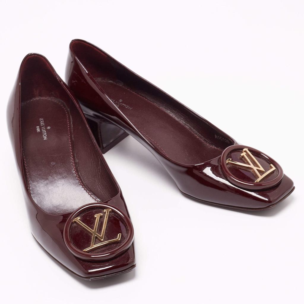 商品[二手商品] Louis Vuitton|Louis Vuitton Burgundy Patent Leather Madeleine Pumps Size 38.5,价格¥4912,第6张图片详细描述