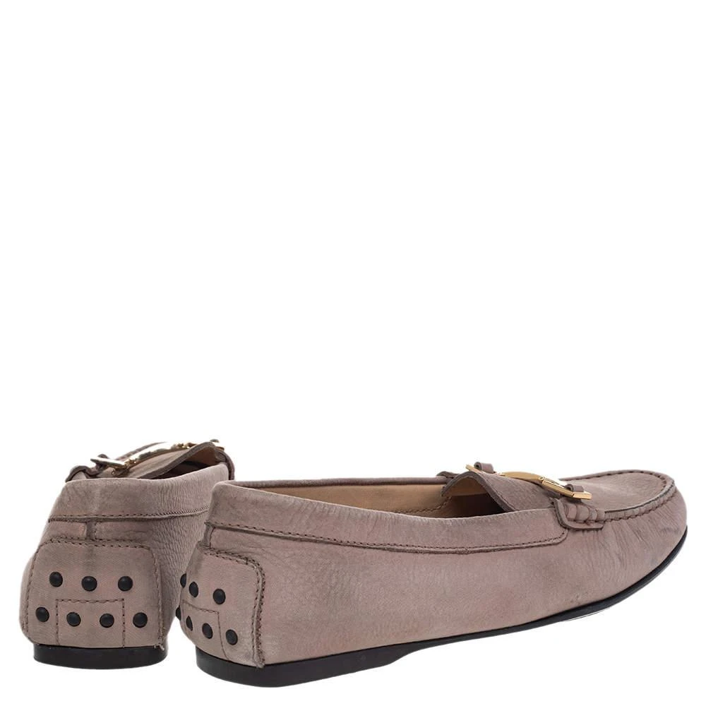 商品[二手商品] Tod's|Tod's Beige Leather Buckle Slip On Loafers Size 38.5,价格¥805,第5张图片详��细描述