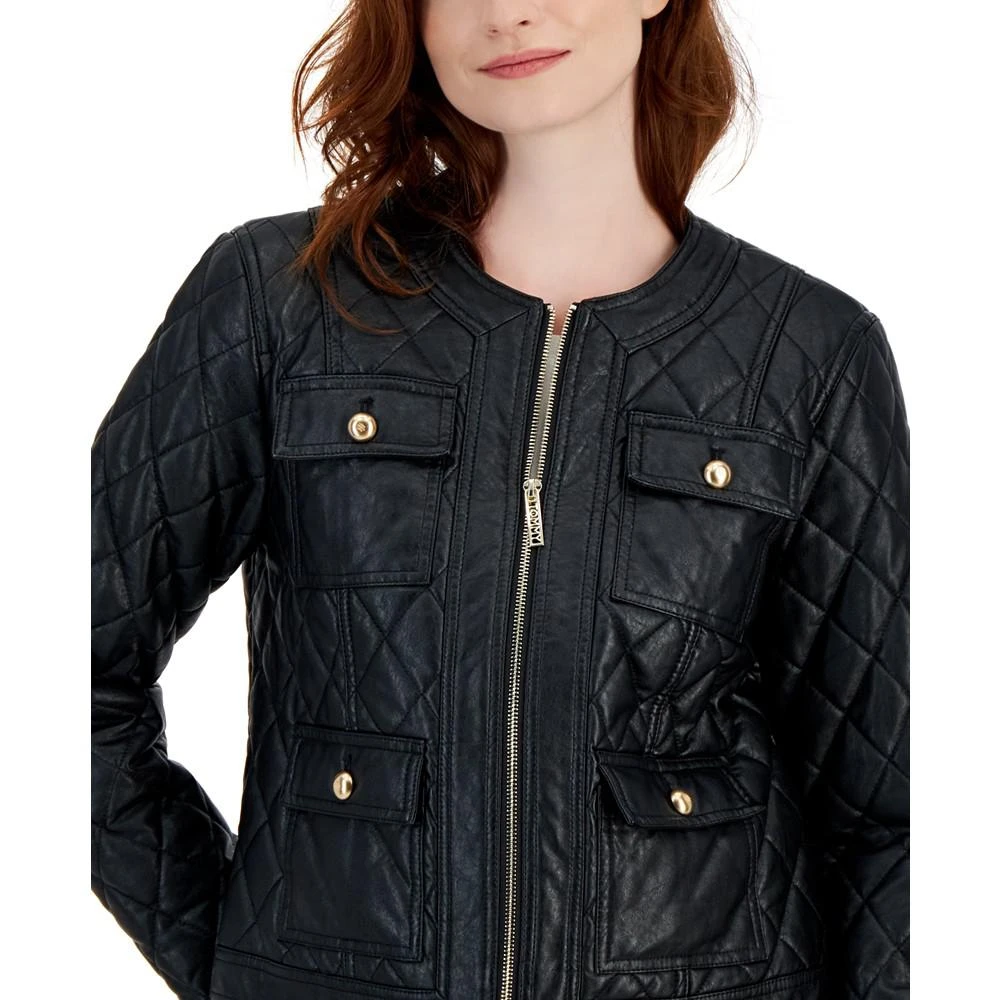 商品Tommy Hilfiger|Women's Quilted Faux-Leather Jacket,价格¥738,第4张图片详细描述