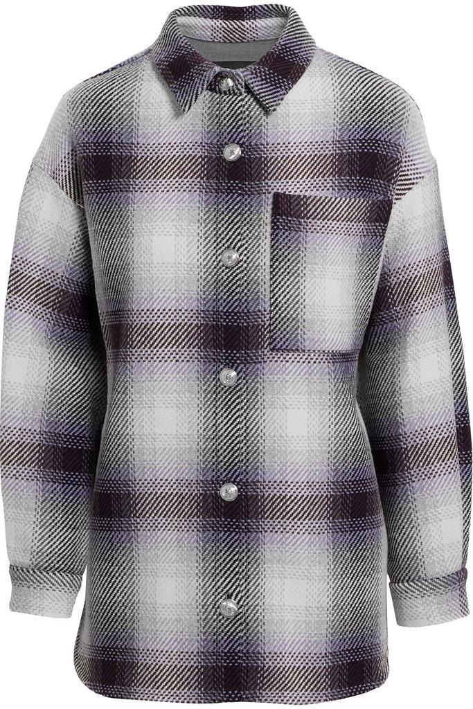 商品Maje|Banelle checked wool-blend tweed shirt,价格¥1636,第5张图片详细描述