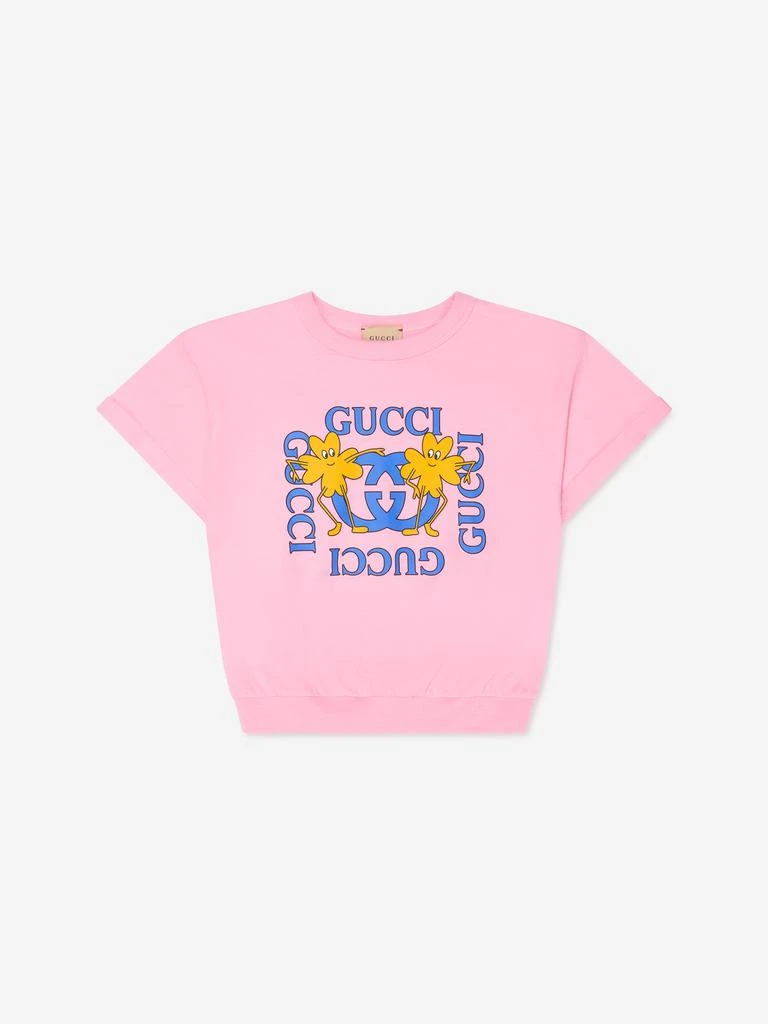 商品Gucci|Girls Logo Print T-Shirt in Pink,价格¥1489,第1张图片