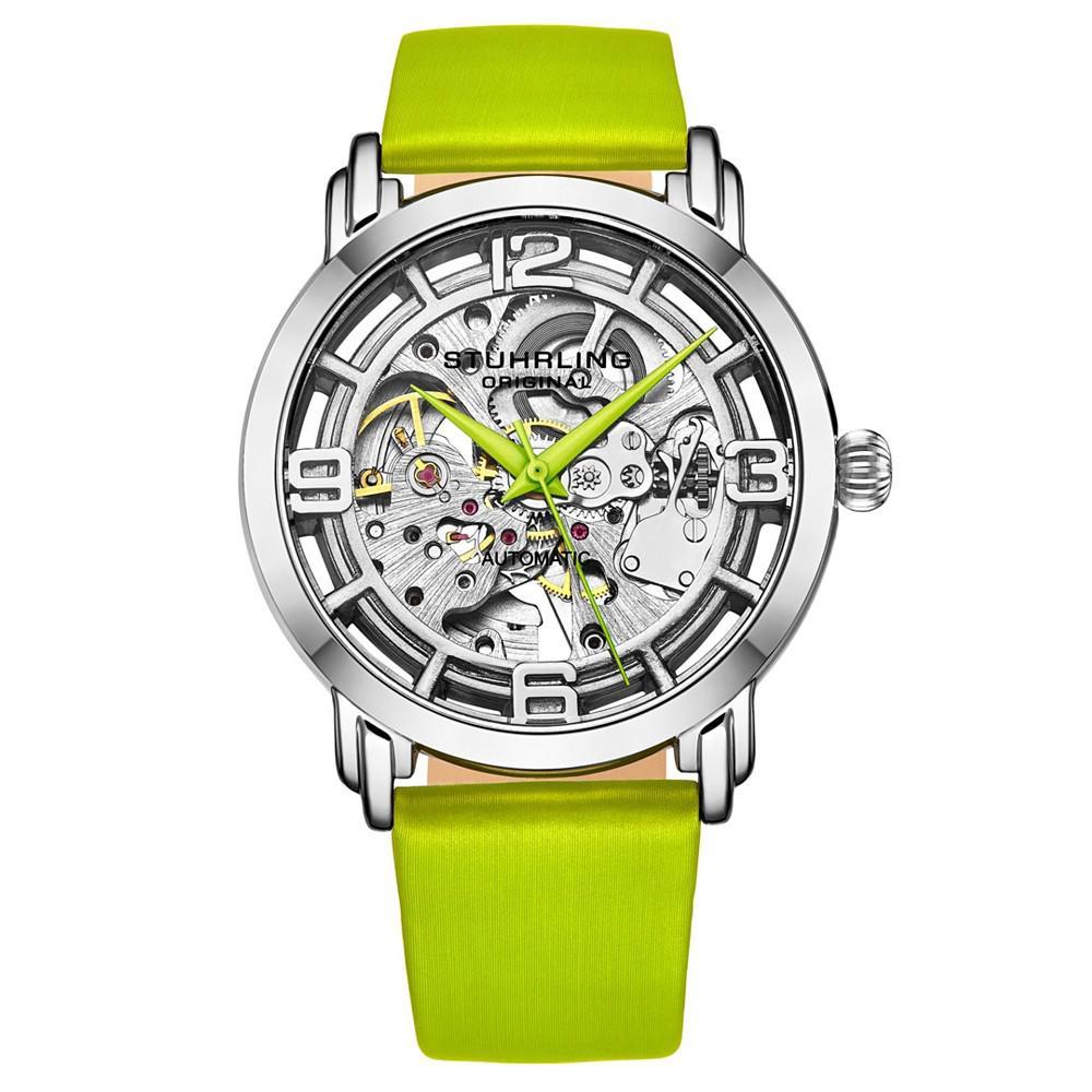 商品Stuhrling|Women's Automatic Green Genuine Leather Strap Watch 40mm,价格¥1070,第1张图片