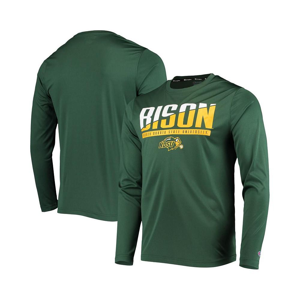 Men's Green NDSU Bison Wordmark Slash Long Sleeve T-shirt商品第1张图片规格展示