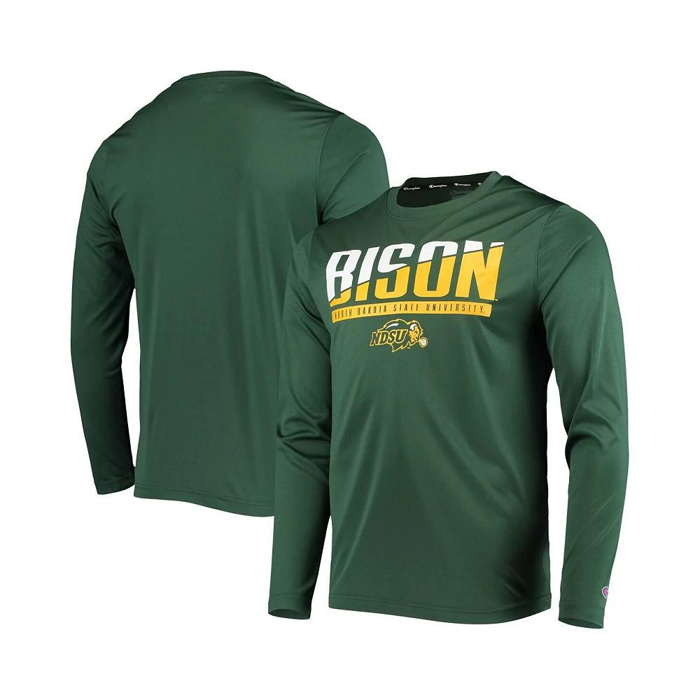 商品CHAMPION|Men's Green NDSU Bison Wordmark Slash Long Sleeve T-shirt,价格¥270,第1张图片