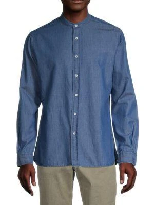 商品Brooks Brothers|Mandarin Collar Chambray Shirt,价格¥244,第1张图片