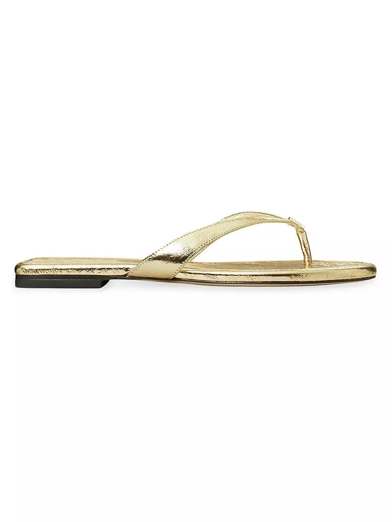 商品Tory Burch|Capri Metallic Leather Flip-Flops,价格¥1314,第1张图片