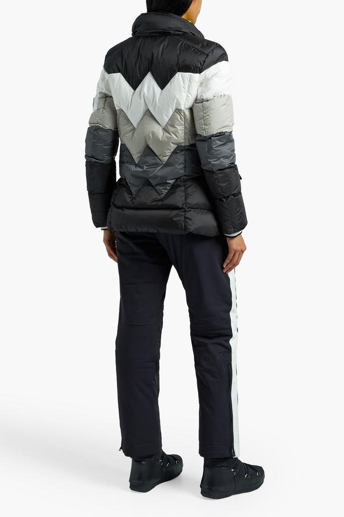 Dena quilted color-block hooded down ski jacket商品第2张图片规格展示