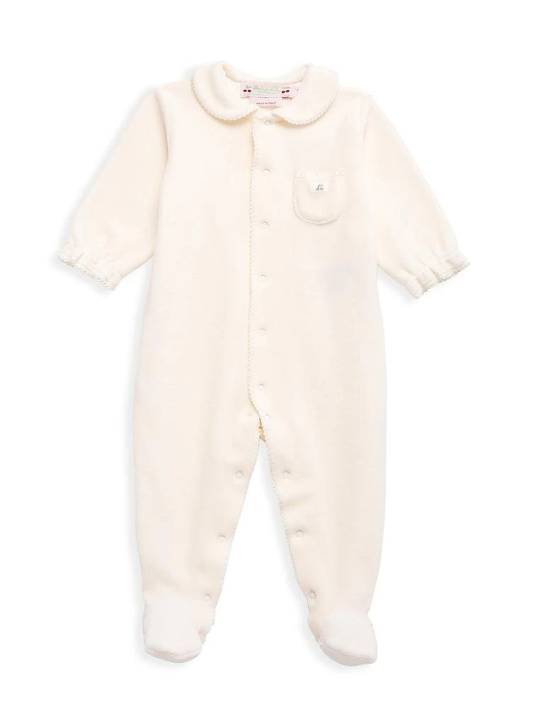 商品Bonpoint|Baby Girl's Collared Velour Footie,价格¥1302,第1张图片详细描述