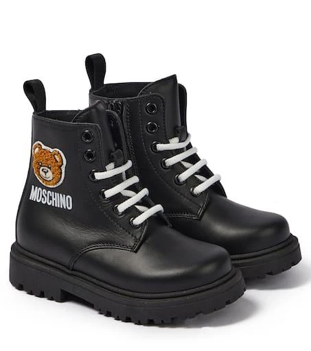 商品Moschino|泰迪绒皮革绑带靴,价格¥1577,第1张图片