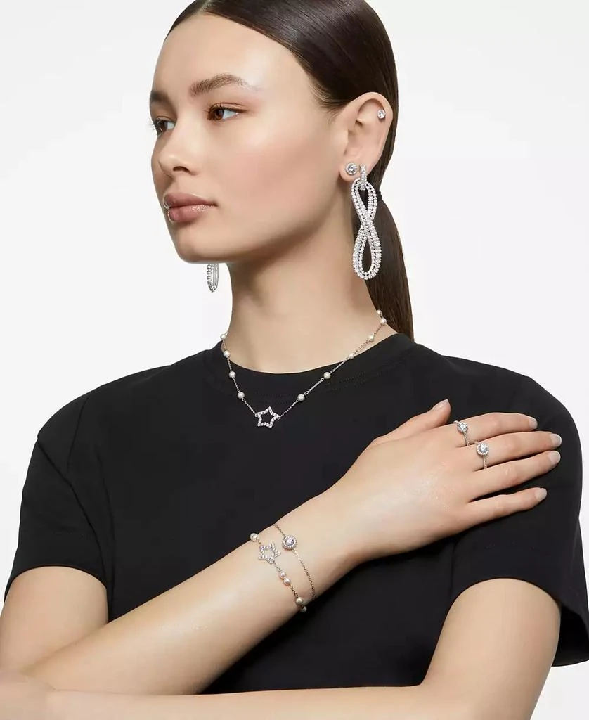 Silver-Tone Constella Crystal Stud Earrings 商品