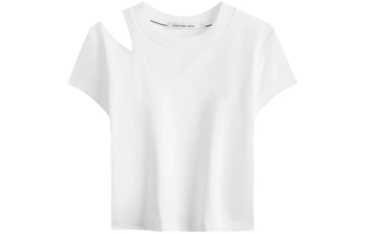 商品[国内直发] Calvin Klein|CALVIN KLEIN  纯色圆领套头短袖 T恤 女款 月光白,价格¥373,第1张图片