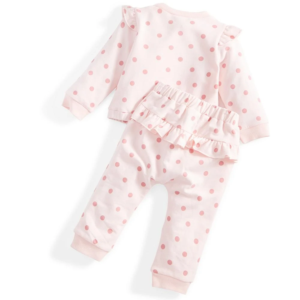 商品First Impressions|Baby Girls 2-Pc. Dot-Print Ruffle Top & Pants Set, Created for Macy's,价格¥157,第2张图片详细描述