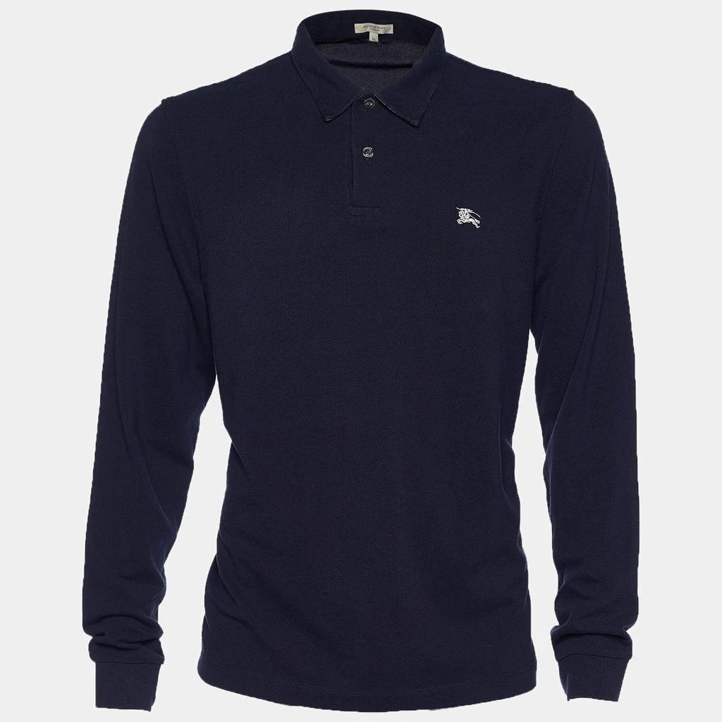 商品[二手商品] Burberry|Burberry London Navy Blue Pique Cotton Long Sleeve Polo T-Shirt XL,价格¥794,第1张图片