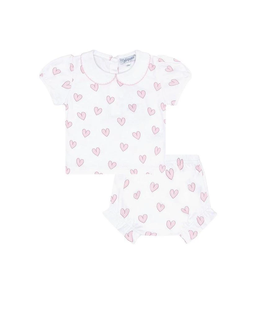 商品Nellapima|Girls' Pink Heart Print Diaper Cover Set - Baby, Little Kids,价格¥402,第1张图片