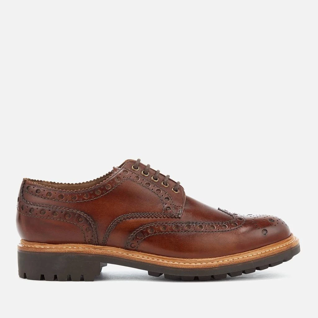 商品Grenson|GRENSON MEN'S ARCHIE HAND PAINTED LEATHER COMMANDO SOLE BROGUES - TAN,价格¥1560,第1张图片