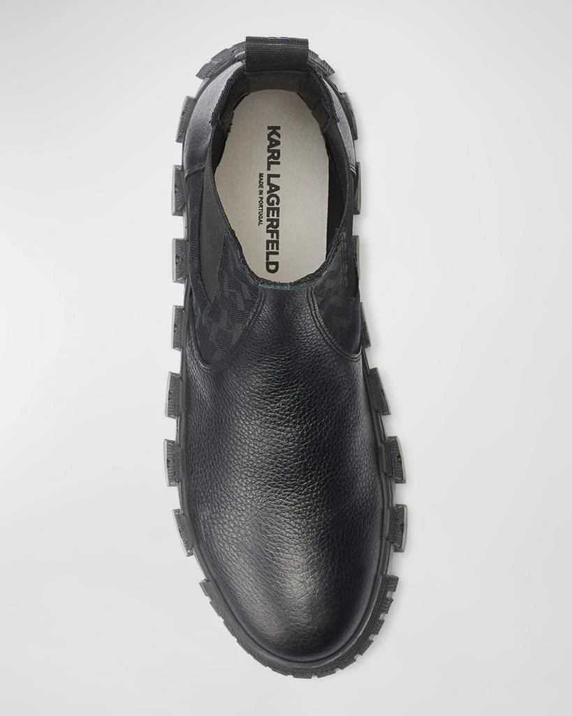 商品Karl Lagerfeld Paris|Men's Logo-Print Nylon & Leather Chelsea Boots,价格¥2888,第4张图片详细描述