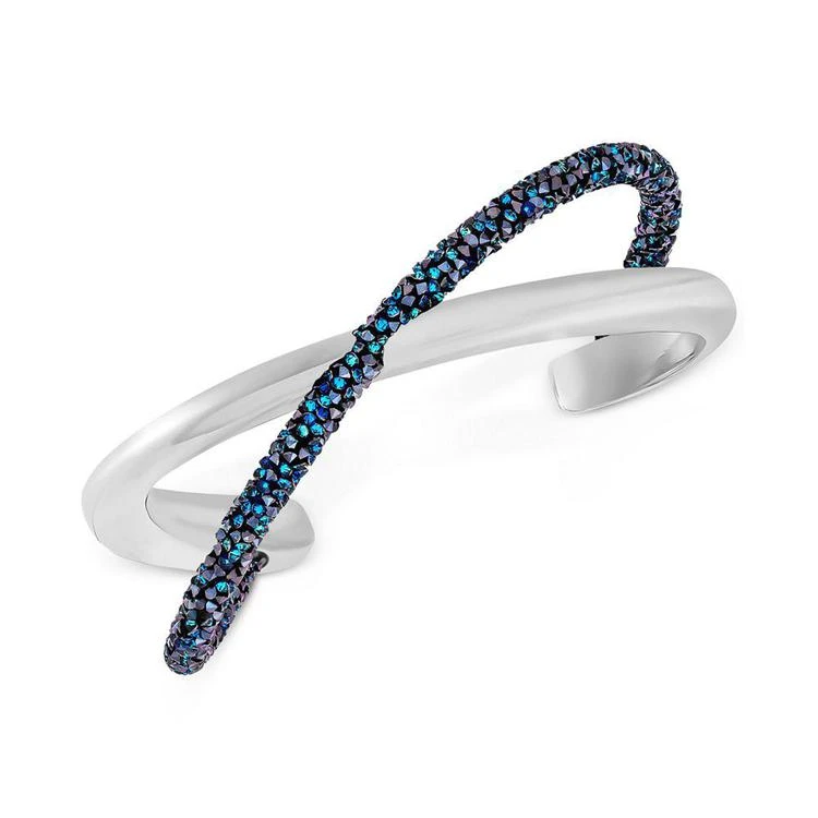 商品Swarovski|Silver-Tone Blue Crystal Crisscross Cuff Bracelet,价格¥667,第1张图片