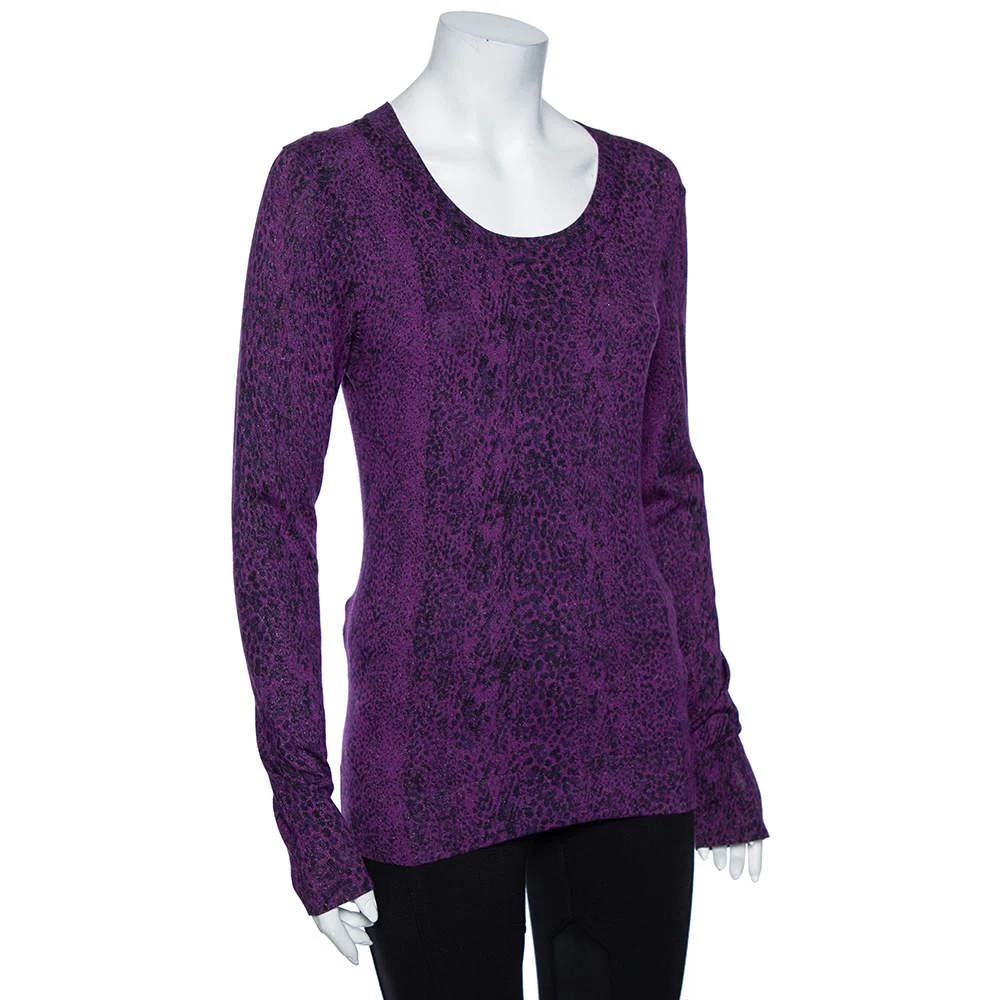 商品[二手商品] Diane von Furstenberg|Diane Von Furstenberg Purple Animal Print Knit Neva Top S,价格¥809,第2张图片详细描述