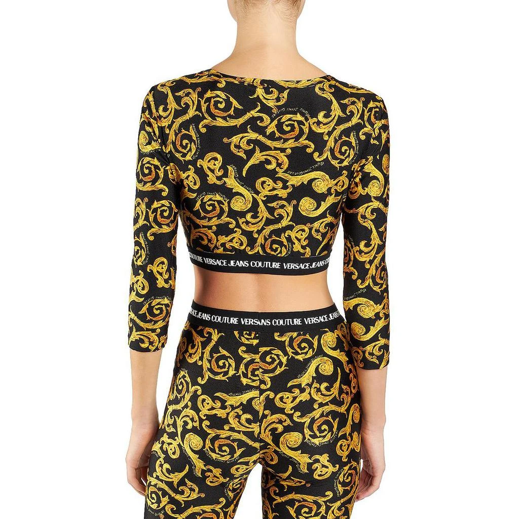 商品Versace|Versace Jeans Couture Womens Knit Printed Cropped,价格¥302,第2张图片详细描述