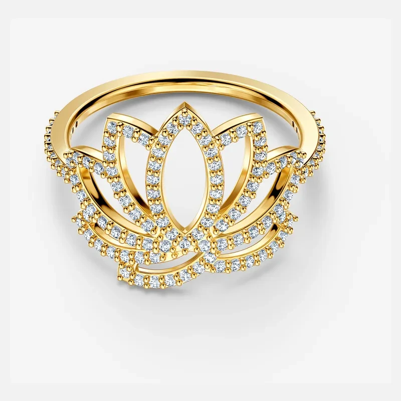商品Swarovski|SWAROVSKI 女士金色水晶戒指 5535595,价格¥362,第1张图片